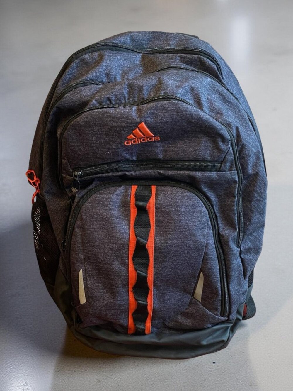 Adidas Loadspring Backpack Gray Orange Laptop School Travel Book Bag